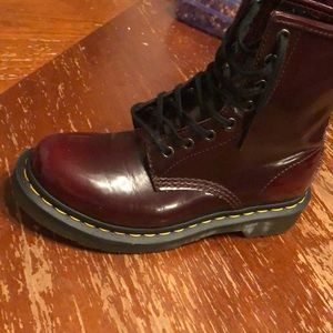 Dr. Martens Cherry and black. Not broken in yet.
